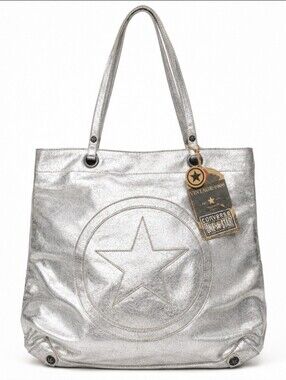 NWT 2008 Converse One Star Metallic Silver Tote Bag Deadstock Y2K